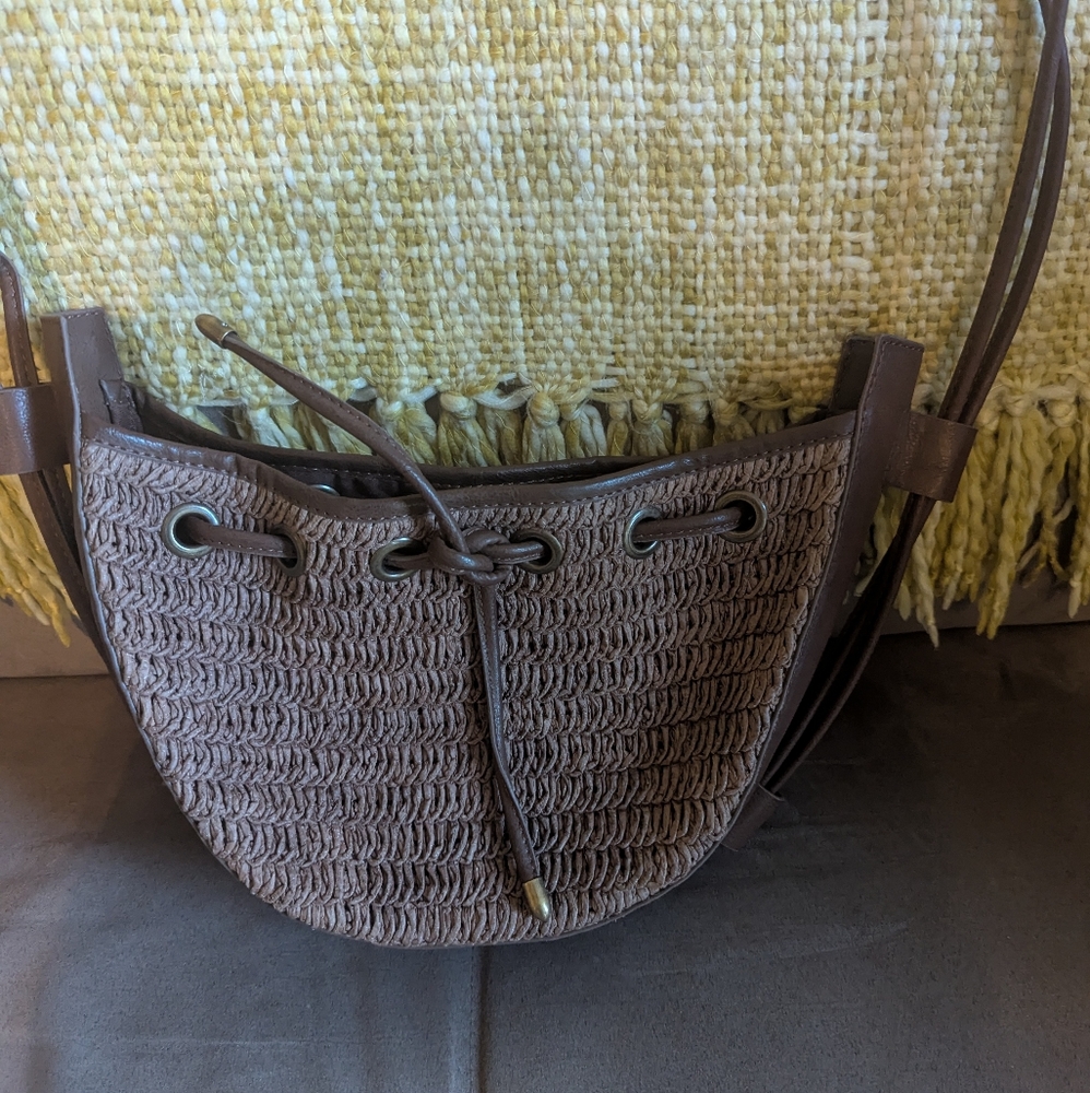 NWOT Free People Leather Crossbody Bag in Brown - Picture 4 of 9